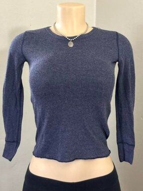 Elegant Navy Long Sleeve Women's Top